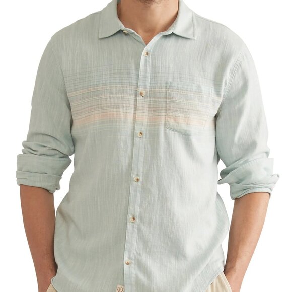 Marine Layer Blue/Pink Stripe Classic Stretch Selvage Shirt